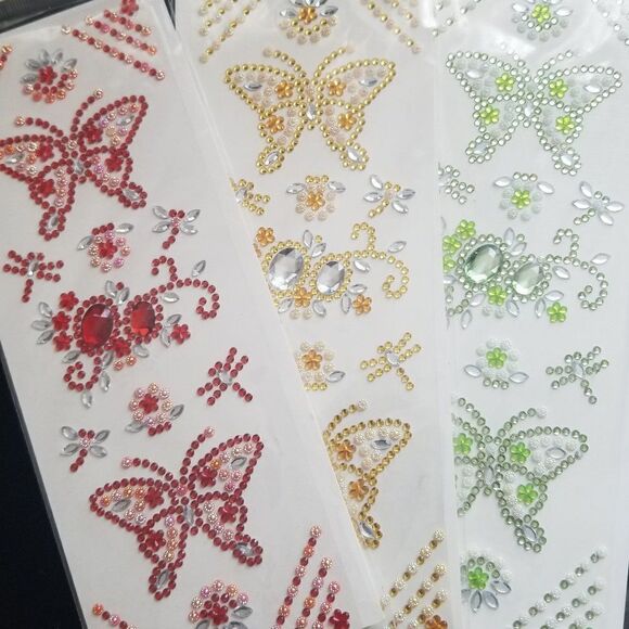 Hands Craft Stone Stickers Butterfly in 3 c - Picture 2 of 4